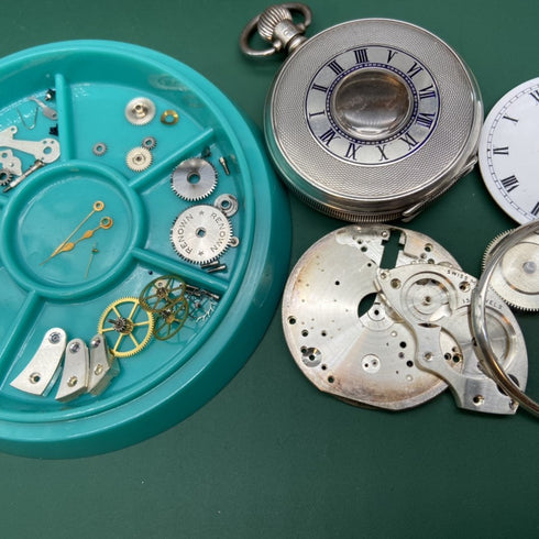 1943年 英国ブラビントンズ Renown 懐中時計 純銀ハーフハンター 整備済 動作良好